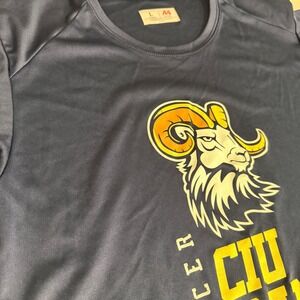A4 CIU Rams Soccer Athletic T-Shirt Navy Blue Women Large Performance Tee